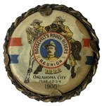 Theodore Roosevelts Rough Riders Reunion Button -- From 1900 Shortly After the Spanish-American War